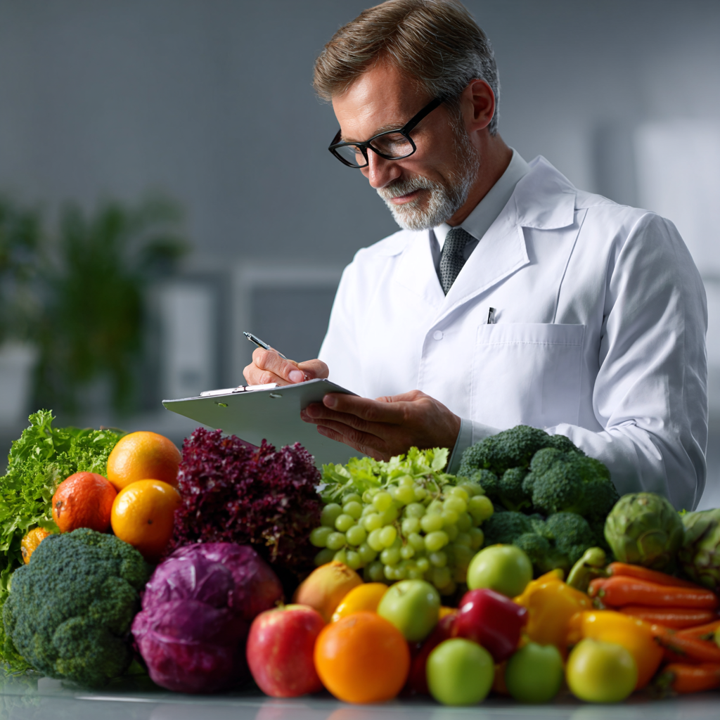 Professional European woman in her 30s smiling while eating a healthy lunch at her modern office desk, wearing business attire, bright office environment, realistic style